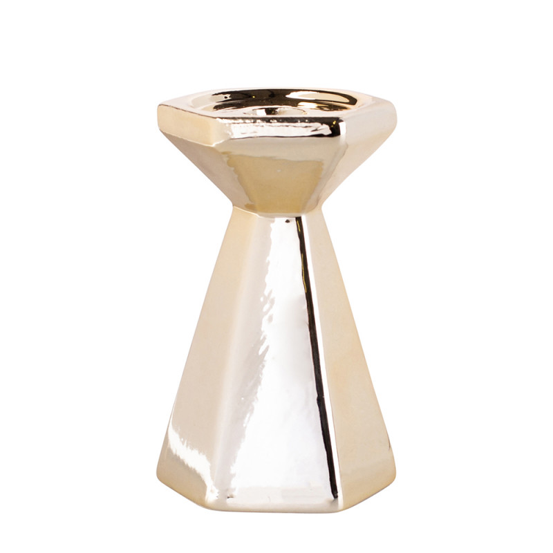 Świecznik stożkowy złoty 8,5x8,5x13 cm n/n bz - elegancka dekoracja do wnętrz EAN: 5907508199401 Świecznik stożkowy złoty 8,5x8,5x13 cm n/n bz - elegancka dekoracja do wnętrz EAN: 5907508199401