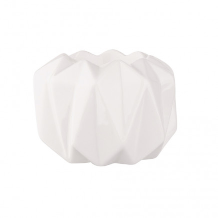 ŚWIECZNIK PORCELANOWY BIAŁY 9X9X6 CM