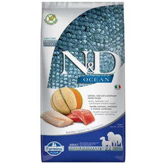 Farmina n&d ocean dog salmon,cod&cantaloupe melon medium maxi 12kg