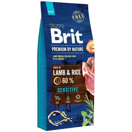 Brit premium by nature sensitive lamb & rice 15kg