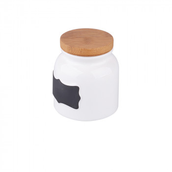 REGULAR SŁOICZEK PORCELANOWY 200ML 8X9CM Z BAMBUSOWYM WIECZKIEM