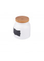 Pojemnik / słoik do przechowywania kawy, herbaty, cukru, produktów sypkich porcelanowy z bambusową pokrywką 200 ml