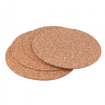 Podkładki Okrągłe 20cm z Korek Naturalny - Zestaw 4 szt. - EAN: 5907618120081