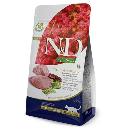 Farmina n&d cat quinoa weight management lamb & broccoli - sucha karma dla kota -5kg