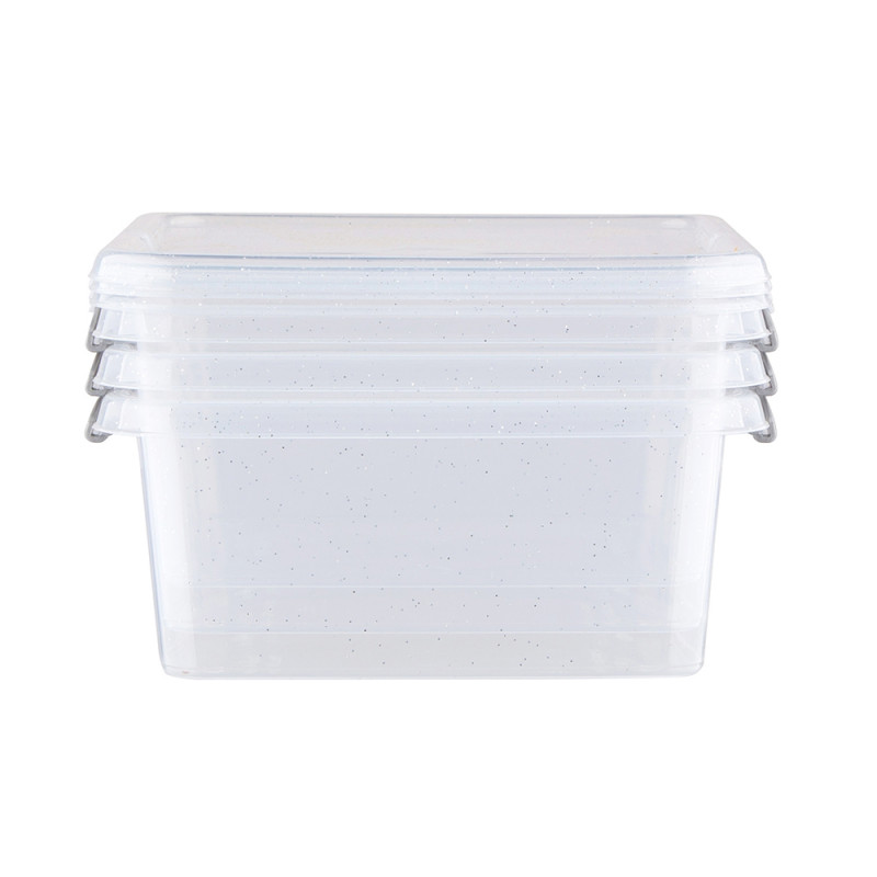 Antibacterial pojemniki do żywności kwadratowe 0,6l 3szt - 5902541301910