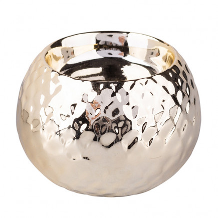 Świecznik ozdobny porcelanowy na tealighty / podgrzewacze złoty 6 cm