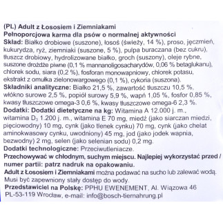 Bosch adult fresh salmon & potato - świeży łosoś i ziemniaki 15kg
