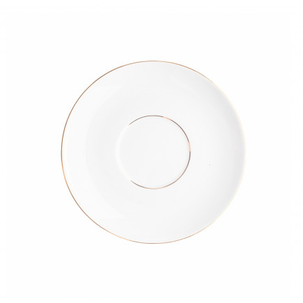 Spodek porcelanowy MariaPaula Złota Linia biały 17 cm