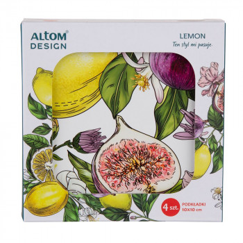 LEMON ZESTAW 4 PODSTAWEK 10X10 CM COLOR BOX