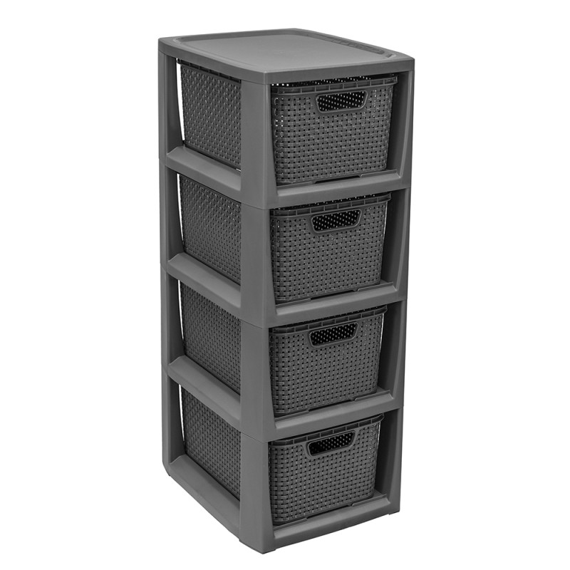 Regał rattanowy 4 szuflady antracyt 24,1x29,6x64cm EAN: 5901098172622