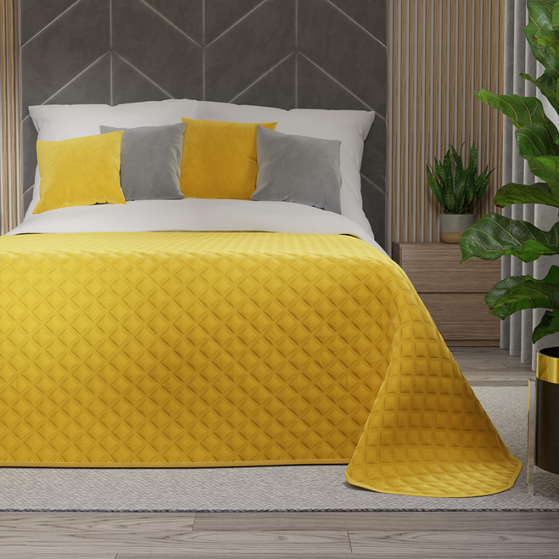 Velvi Narzuta Dekoracyjna 170x210 cm Żółta EAN: 5907693241619