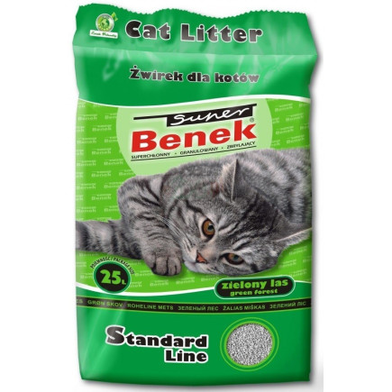 Certech super benek standard zielony las - żwirek dla kota zbrylający 25l (20kg)