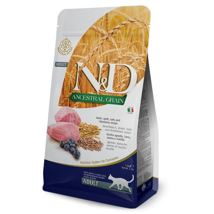 Farmina n&d ancestral grain sucha karma dla dorosłych kotów z jagnięciną 1,5kg