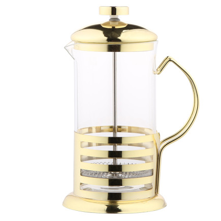 Zaparzacz dzbanek do herbaty i kawy szklany Gold Dream 600 ml