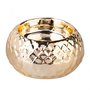 Świecznik ozdobny porcelanowy na tealighty / podgrzewacze złoty 3,5 cm