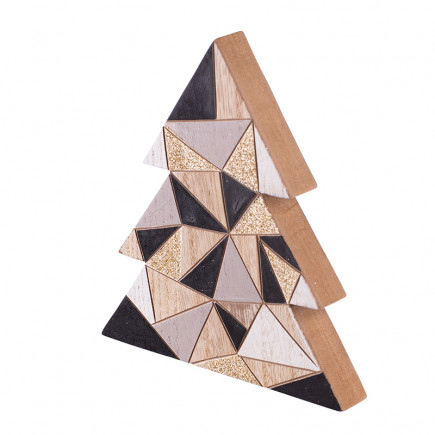 Figurka drewniana choinka geometria 14x15,5 cm n/n bz - EAN: 5904252308707