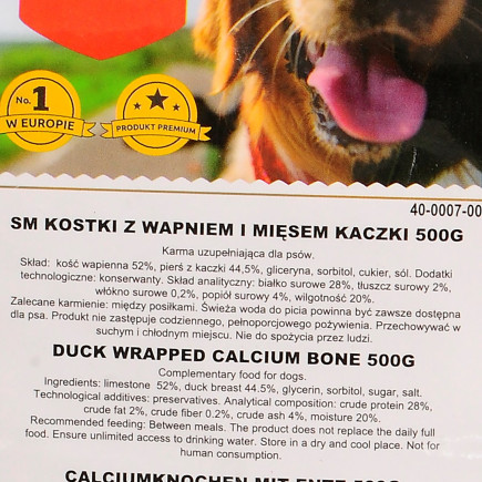 Maced dla psa kostki z wapniem i mięsem kaczki 500g