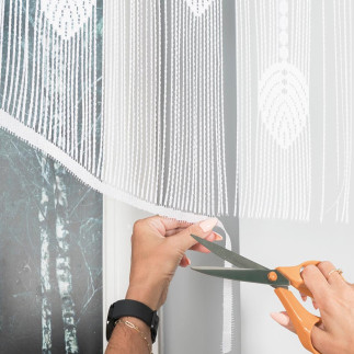 Rani makrama żakardowa gotowa, szerokość 160 x wysokość 90cm, kolor 001 biały