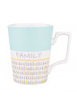 Kubek stożek wysoki NBC 560 ml dekoracja family miętowy n/n bz, EAN: 5907508167424