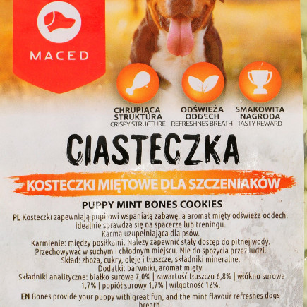 Maced ciastka miętowe kosteczki - przysmak dla psa - 1kg