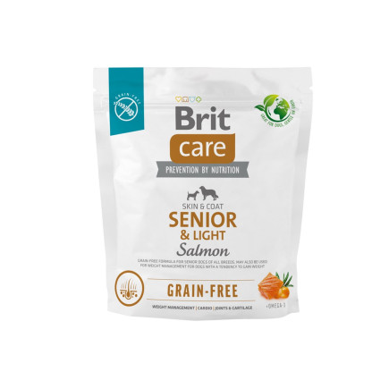 Brit care dog grain-free senior&light salmon 1kg