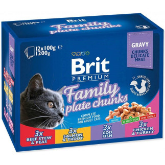 Brit cat pouches 1200g family plate (12x100g)
