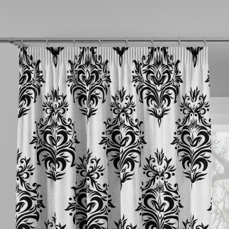 Alexis tkanina dekoracyjna blanko, 145cm, kolor 001 biały z czarnym