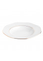 Talerz głęboki porcelanowy MariaPaula Geometria Złota Linia biały 24 cm