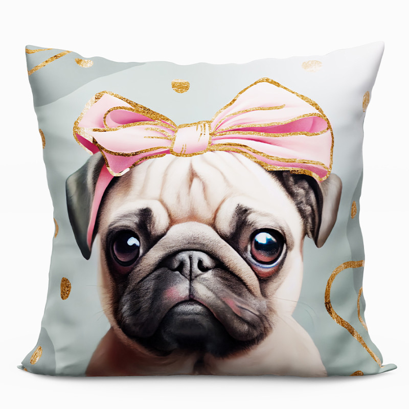 Poduszka Pug 40x40cm z wypełnieniem silikonowym, dwustronna microfibra, kolor 001 EAN: 5907693259249 Poduszka Pug 40x40cm z wypełnieniem silikonowym, dwustronna microfibra, kolor 001 EAN: 5907693259249