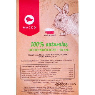 Maced przysmak dla psa - uszy królicze naturalne 10szt.