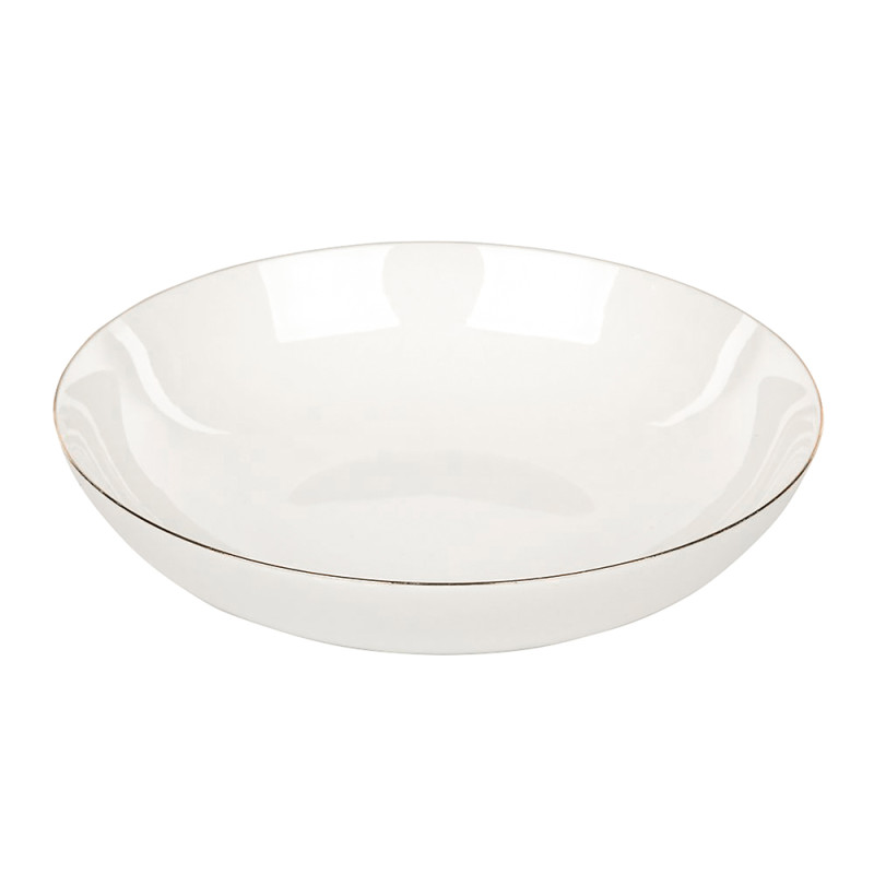 Bella Złota Linia Talerz Głęboki 20 cm 900 ml Porcelana Kremowa - EAN: 5904252368312