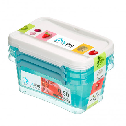 Pojemnik na żywność Arcticline kwadratowy, 3 szt. (3 x 0,5 l)