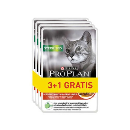 Purina pro plan sterilised wołowina 85g 3+1