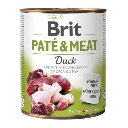 Karma brit paté & meat z kaczką dla psa 800g