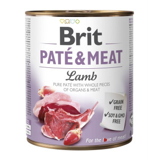 Karma brit paté & meat z jagnięciną dla psa 800g
