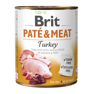 Karma brit paté & meat z indykiem dla psa 800g