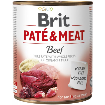 Karma brit paté & meat z wołowiną dla psa 800g