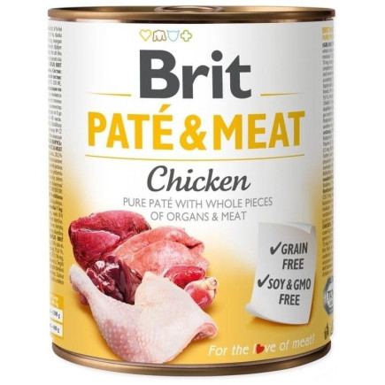 Karma brit paté & meat z kurczakiem dla psa 800g
