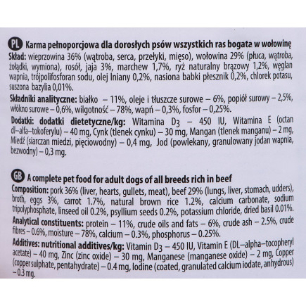 Karma dolina noteci premium wołowina (0,40 kg )