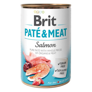 Karma brit paté & meat z łososiem dla psa 400g