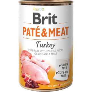 Karma brit paté & meat z indykiem dla psa 400g