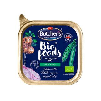 Butcher's bio foods - karma dla psa z indykiem - tacka 150g