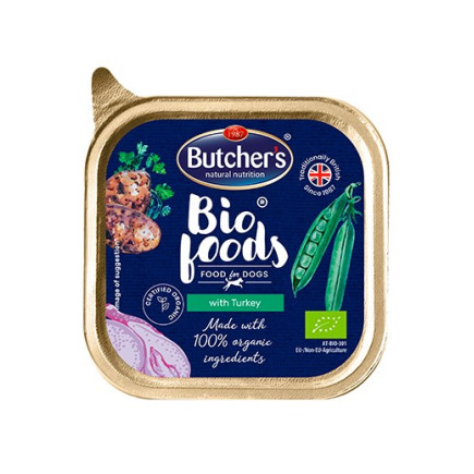 Butcher's bio foods - karma dla psa z indykiem - tacka 150g