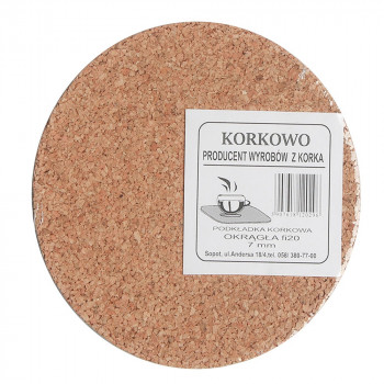 PODKŁADKA POD GARNEK ŚR.19,5CM GR.7MM KOREK NATURALNY
