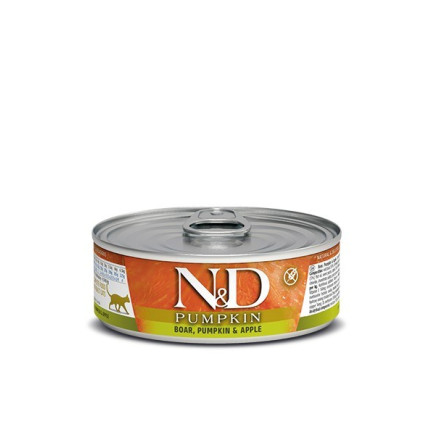 Farmina n&d cat boar & pumpkin & apple - mokra karma dla kota - puszka 70g