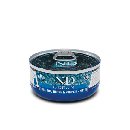 Farmina n&d cat ocean tuna,cod,shrimp&pumpkin kitten 70g