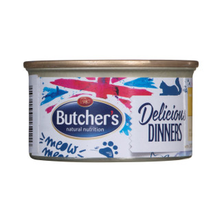 Butcher's classic delicious dinners z kurczakiem i indykiem - puszka 85g