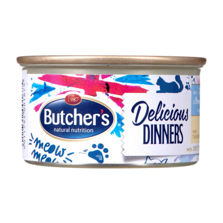Butcher's classic delicious dinners z tuńczykiem i rybą morską - puszka 85g