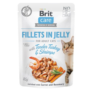 Brit care cat fillets in jelly tender turkey&shrimps 85g