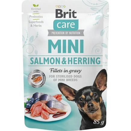 Brit care mini pouch salmon&herring sterilised 85g